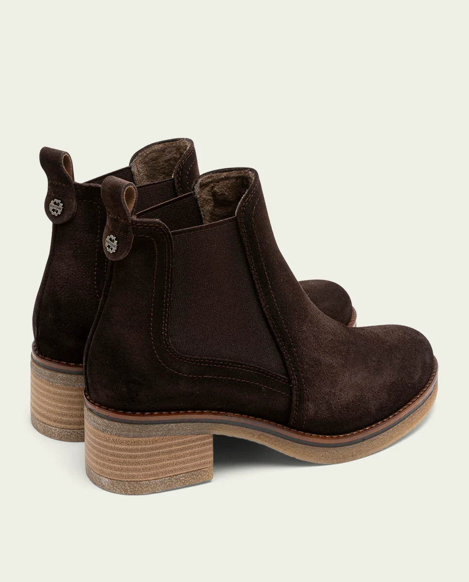 BOTINES DE PIEL MOKA CON ELÁSTICOS DÁMARIS - Image 3