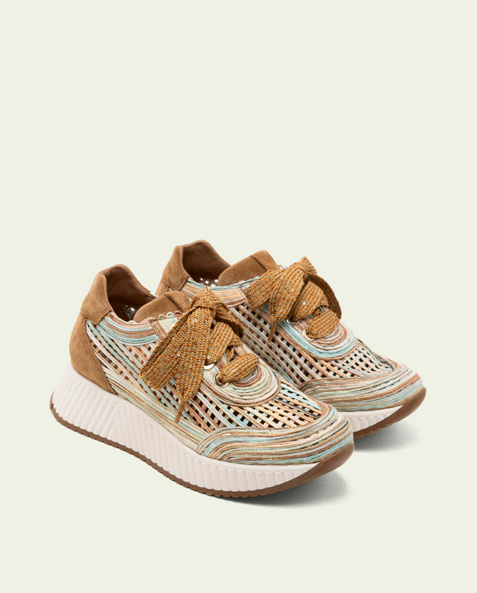 DEPORTIVA CALADA DE PIEL Y TEXTIL INÉS CUERO - Image 3