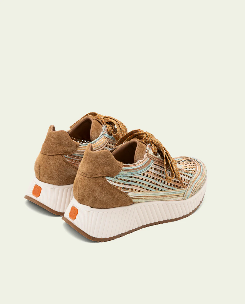 DEPORTIVA CALADA DE PIEL Y TEXTIL INÉS CUERO - Image 4