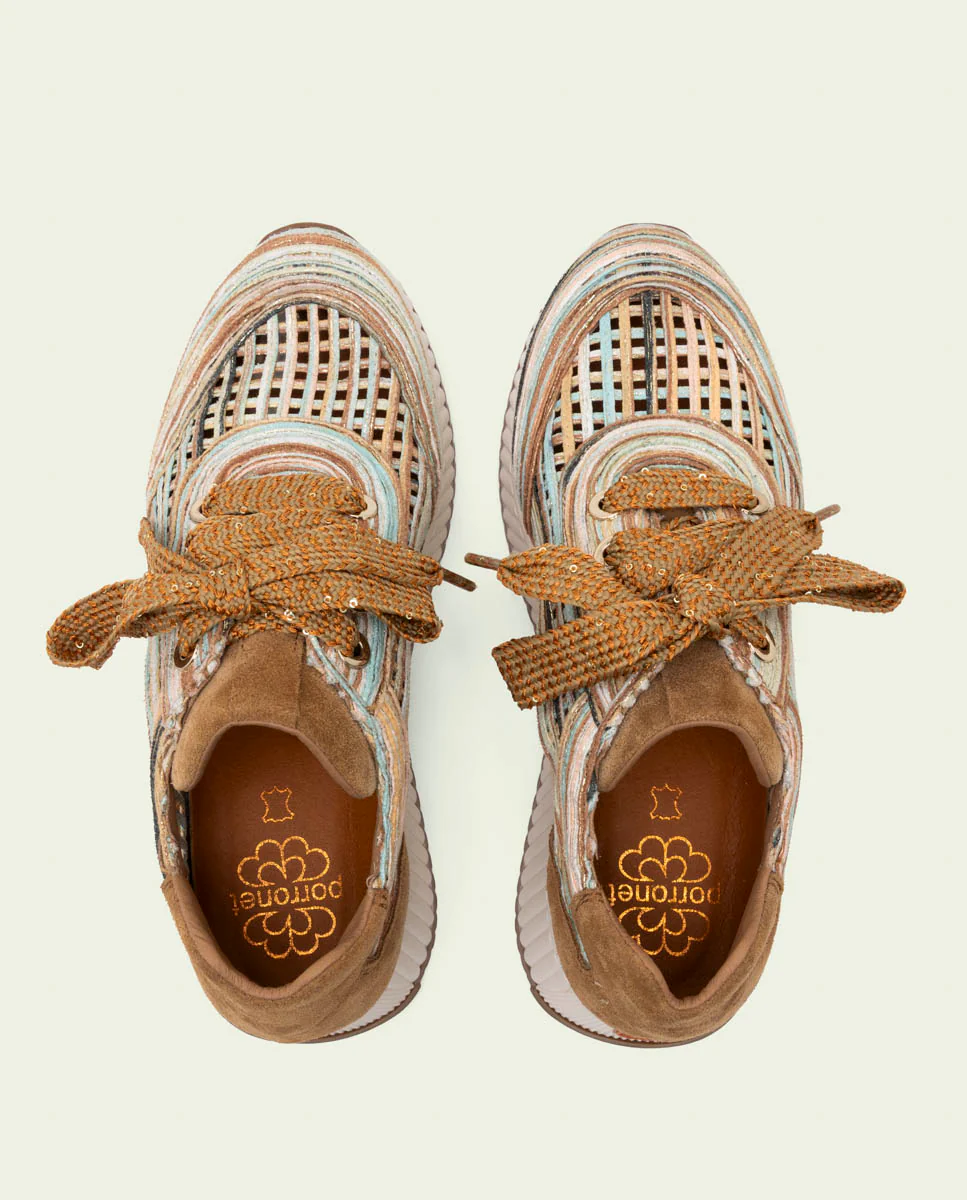 DEPORTIVA CALADA DE PIEL Y TEXTIL INÉS CUERO - Image 6