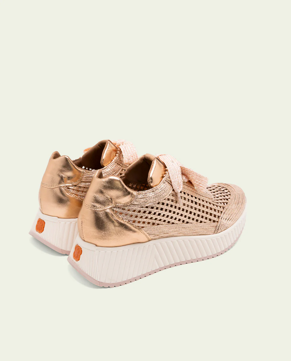 DEPORTIVA CALADA DE PIEL Y TEXTIL INÉS ROSÉ - Image 3