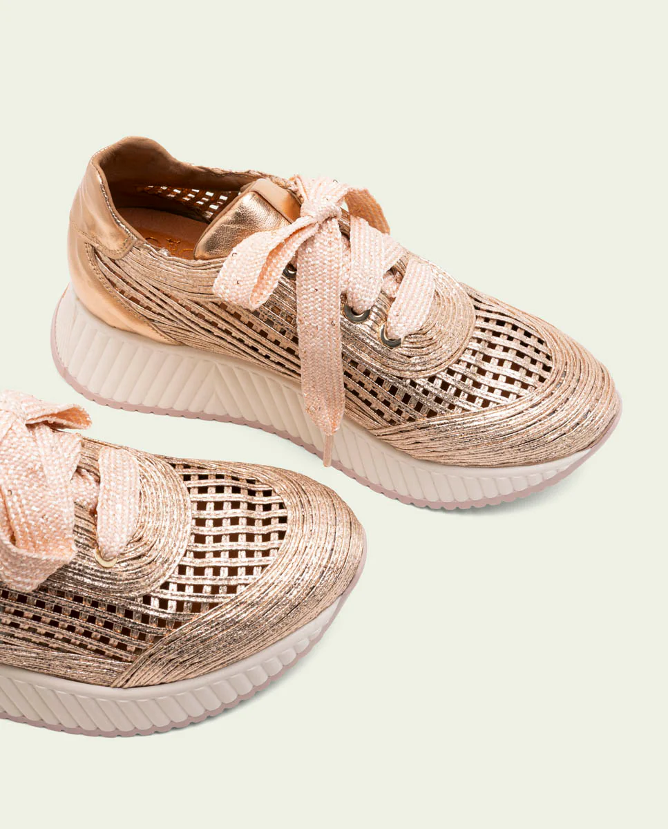 DEPORTIVA CALADA DE PIEL Y TEXTIL INÉS ROSÉ - Image 4