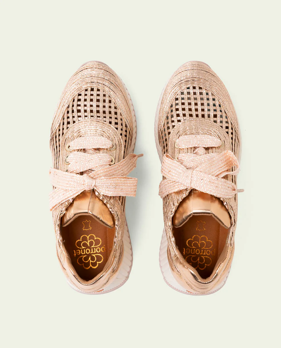 DEPORTIVA CALADA DE PIEL Y TEXTIL INÉS ROSÉ - Image 5