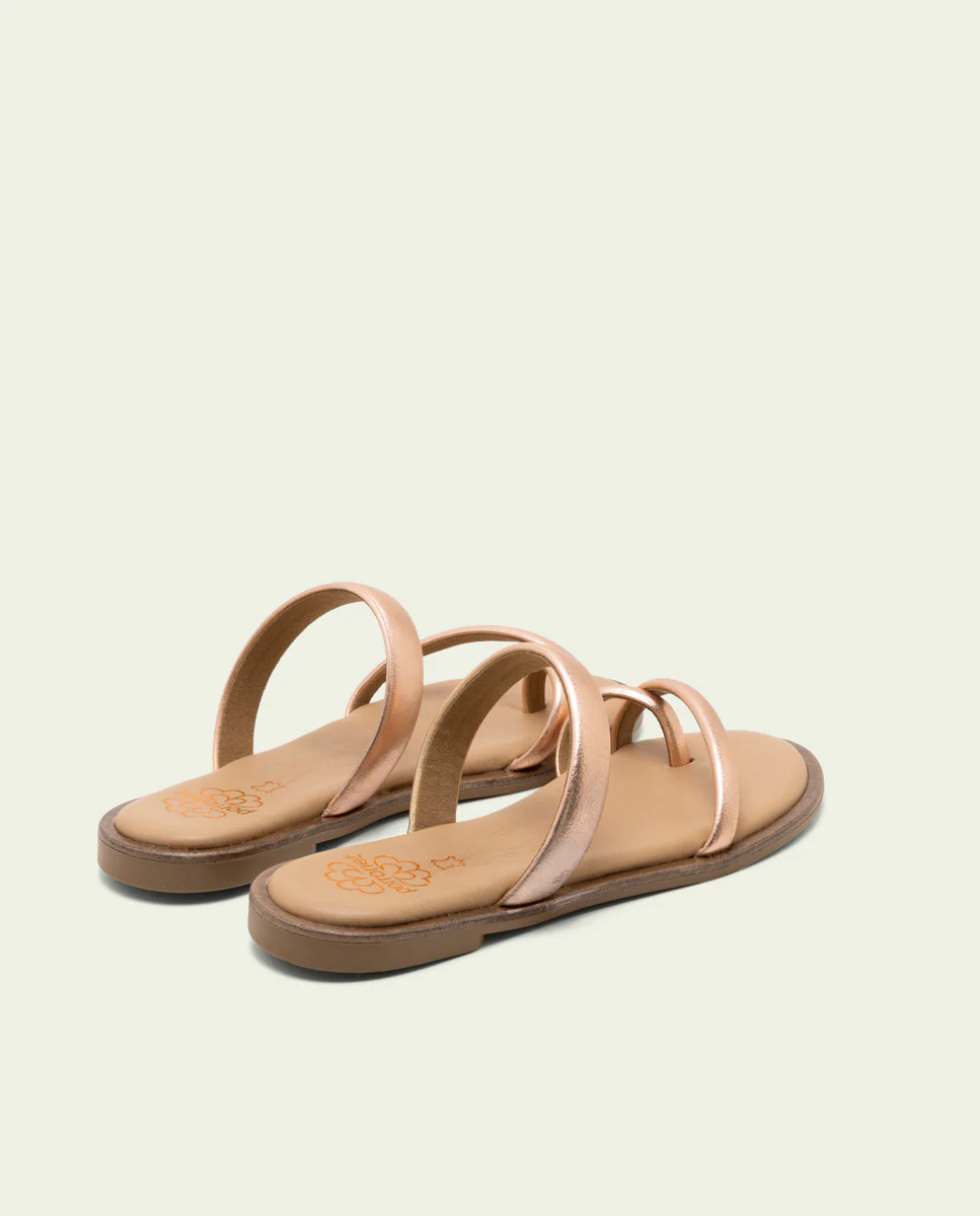 SANDALIA ESCLAVA PLANA PIEL CAMILA ROSÉ - Image 3