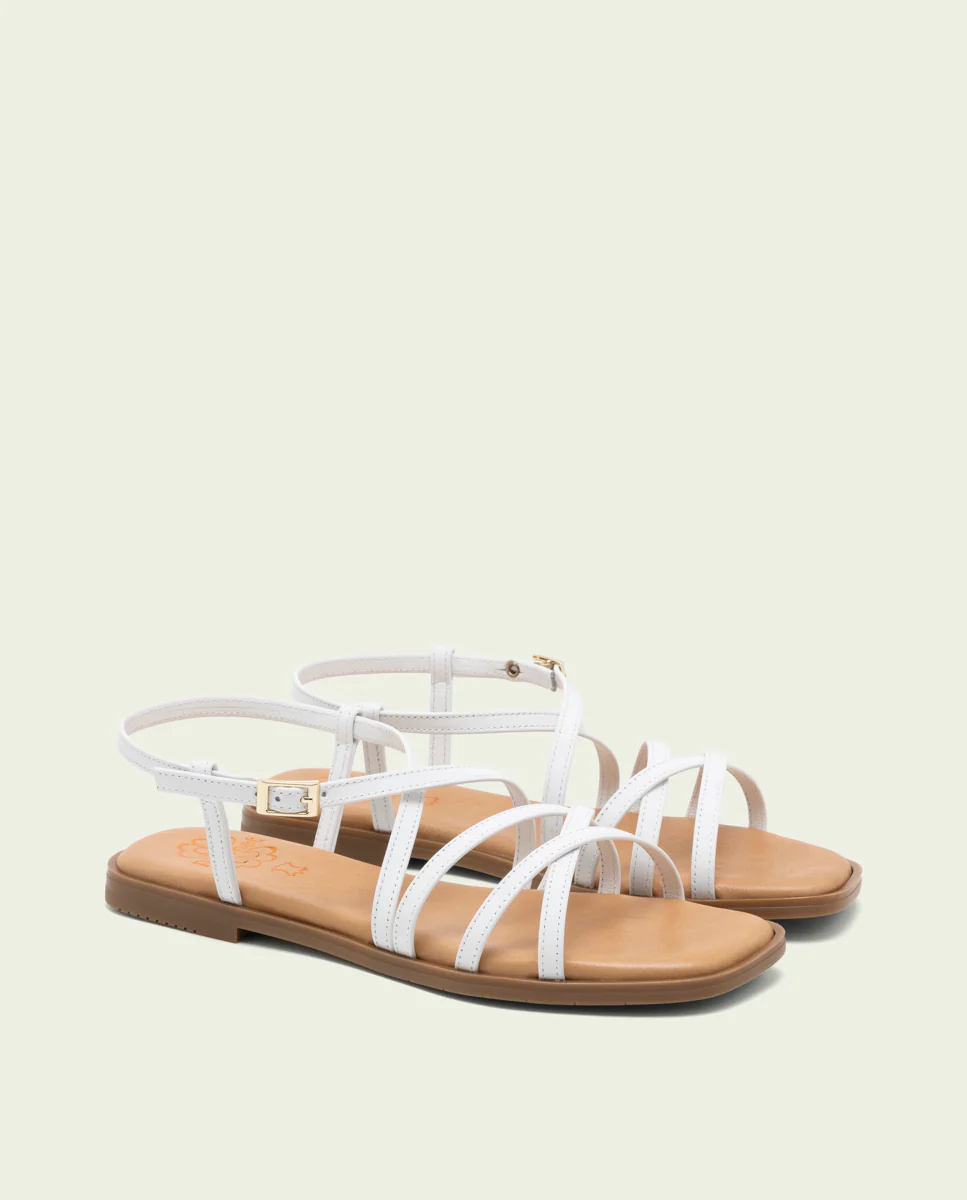 SANDALIA PLANA DE PIEL BONNIE BLANCO - Image 2