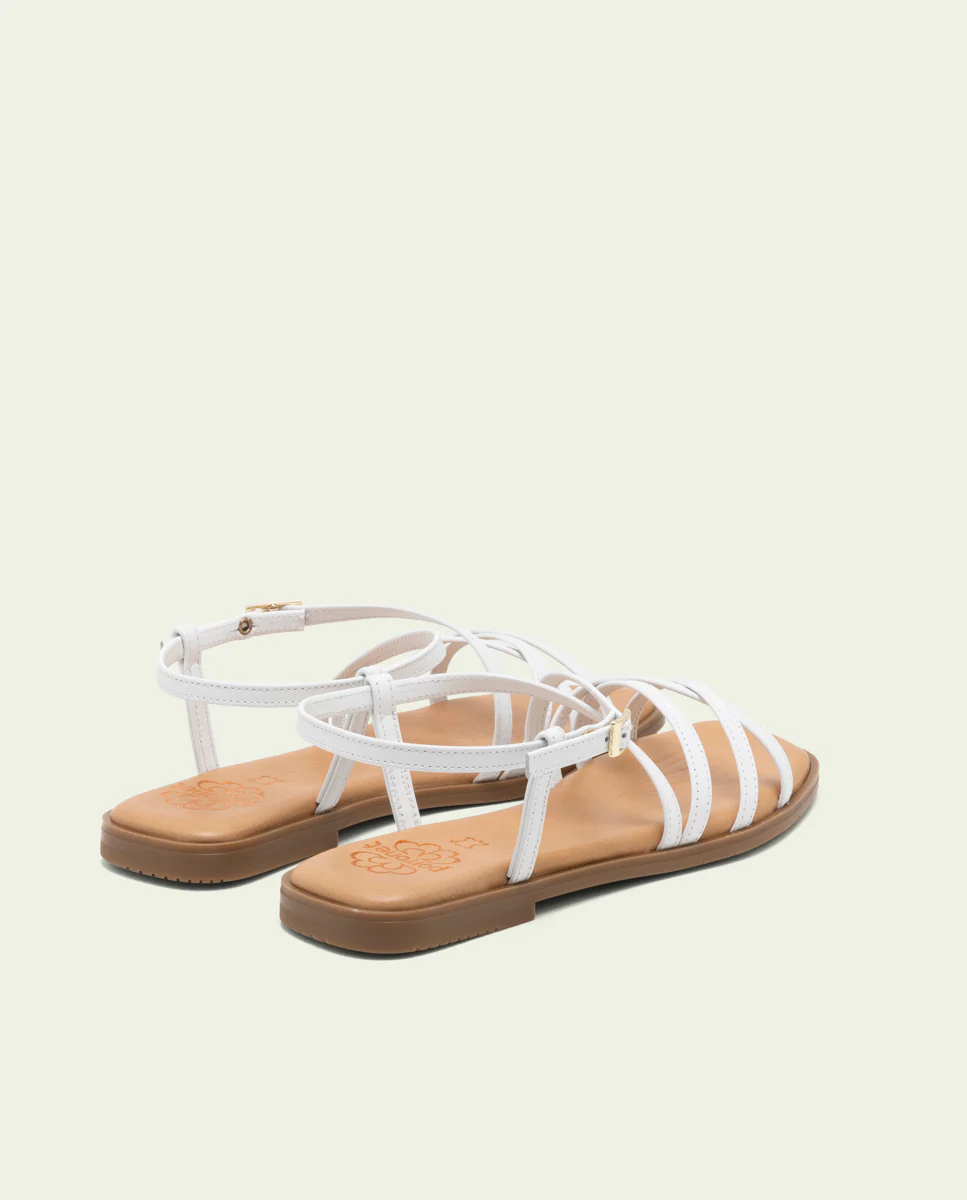 SANDALIA PLANA DE PIEL BONNIE BLANCO - Image 3