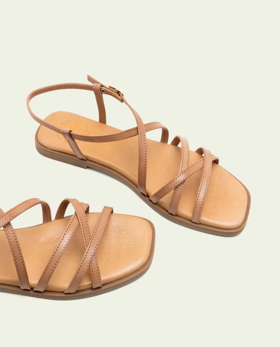 SANDALIA PLANA DE PIEL BONNIE TAUPE - Image 6
